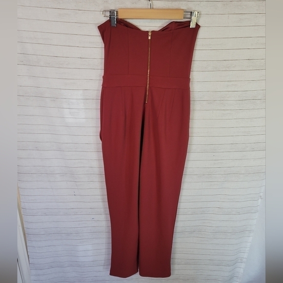 EXPRESS SWEETHEART NECKLINE STRAPLESS JUMPSUIT w POCKETS IN MAUVE PINK, SZ 2 - Picture 10 of 12